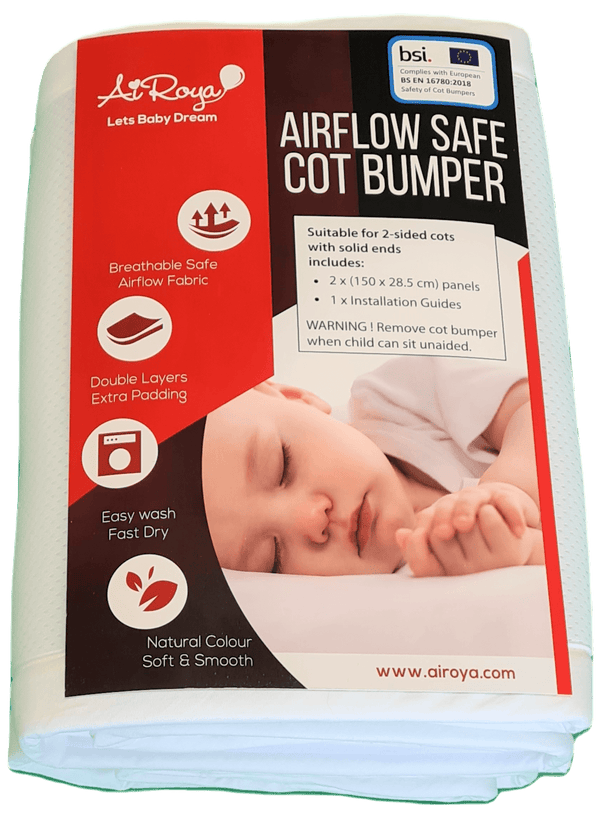 Airoya 2-Sided Breathable 3D Air Mesh Bumper for Solid Ends Cots and Cotbeds