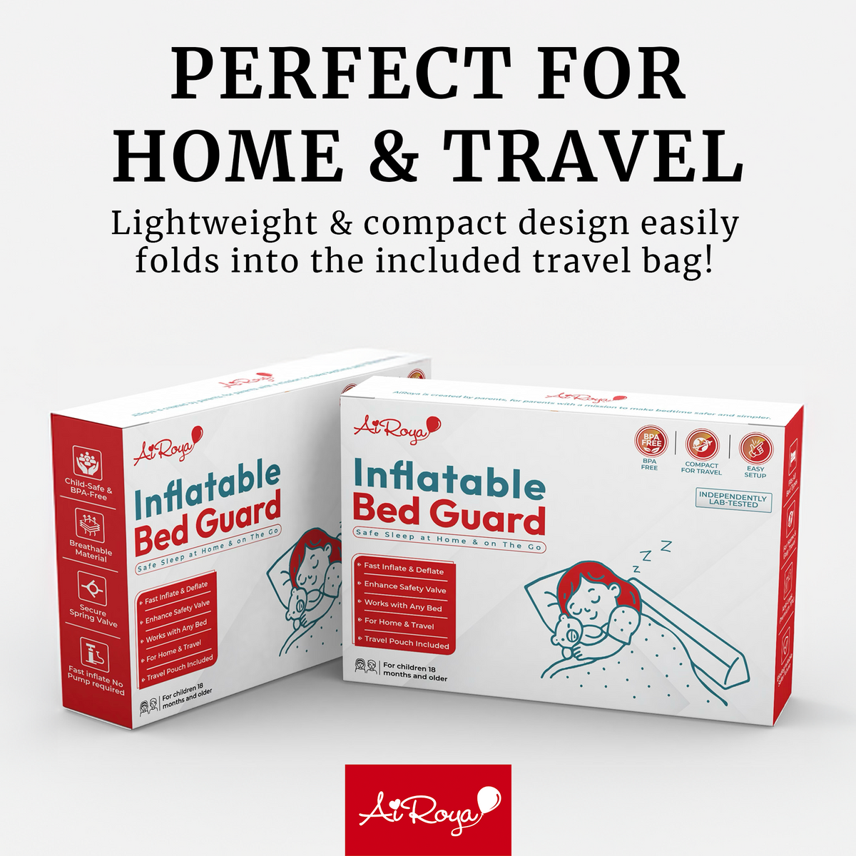 Inflatable Bed Guard – Portable Toddler Bed Rail for Travel &amp; Home