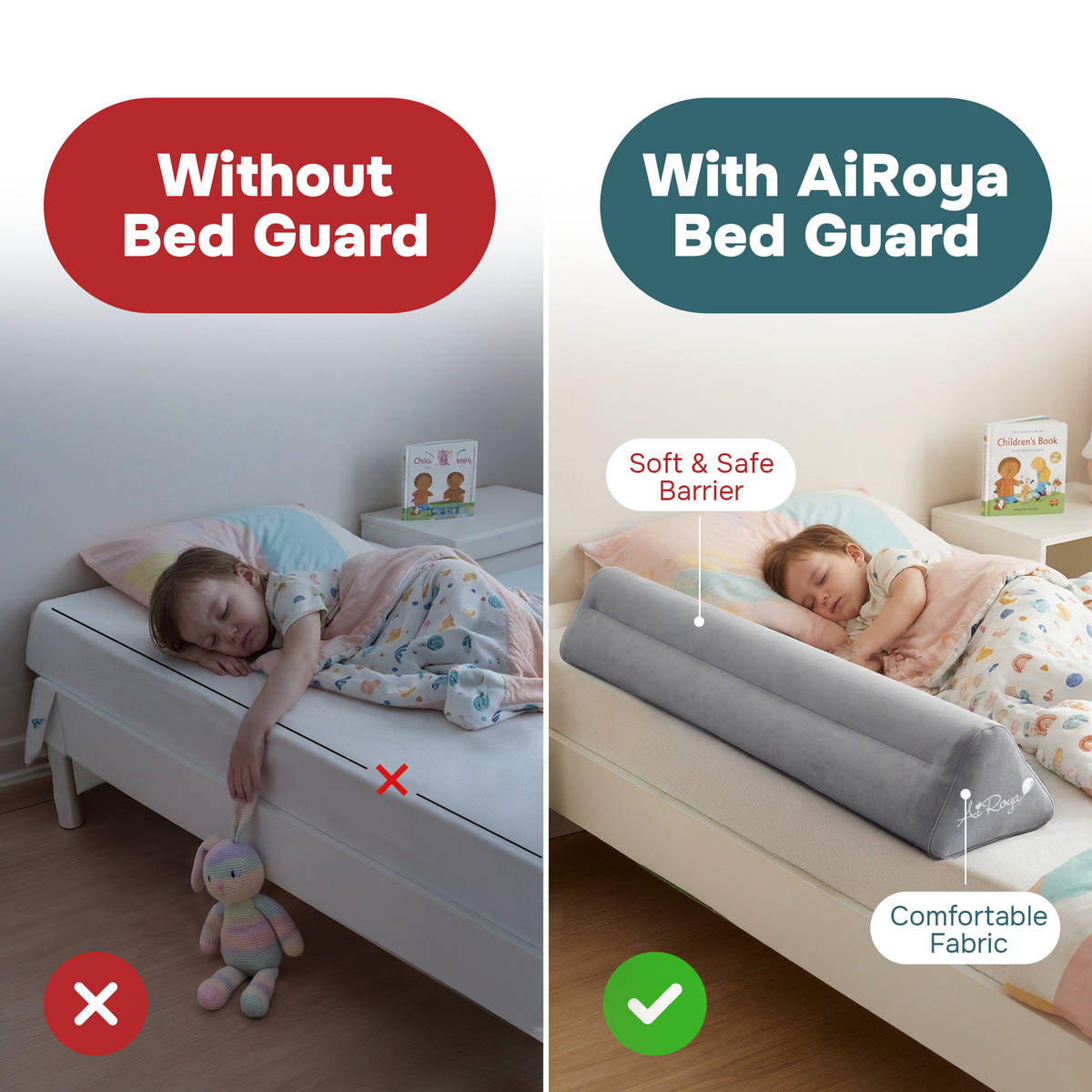 Inflatable Bed Guard – Portable Toddler Bed Rail for Travel &amp; Home