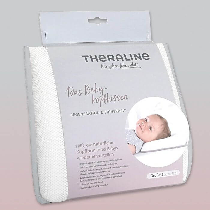Theraline Baby Flat Head Pillow – Size 1 &amp; 2 (Head Shape Protection)