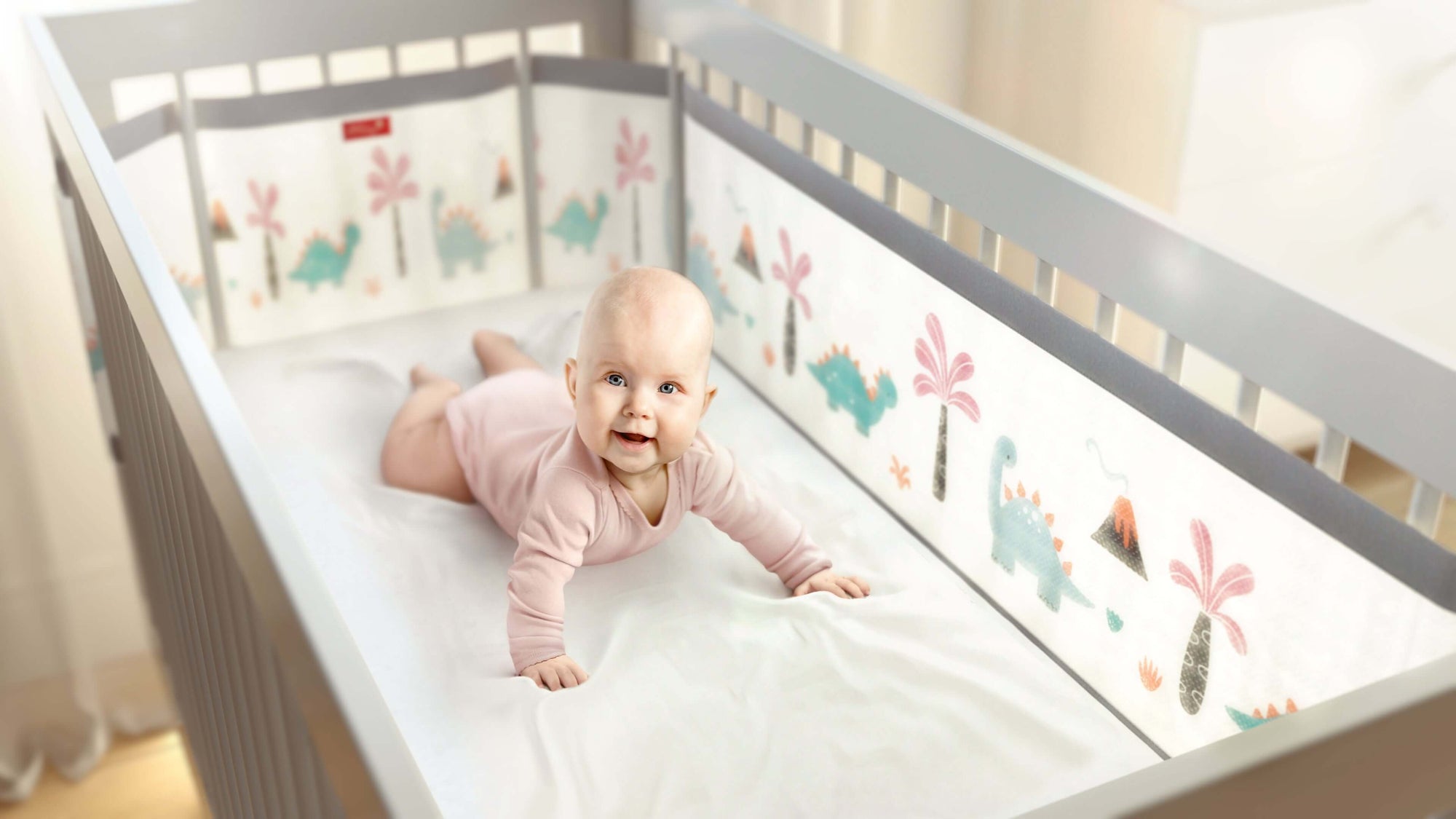 Airoya 4-Sided Breathable 3D AirMesh Bumper for all four Sides Slated Cots & Cotbeds