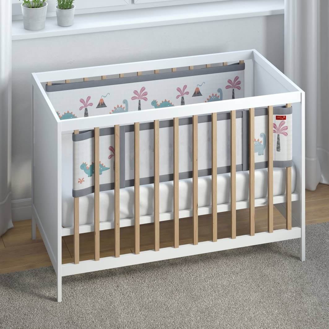 Baby Crib Bumper for Boys Girls, 4 Sides Mesh Crib Bumpers Padded