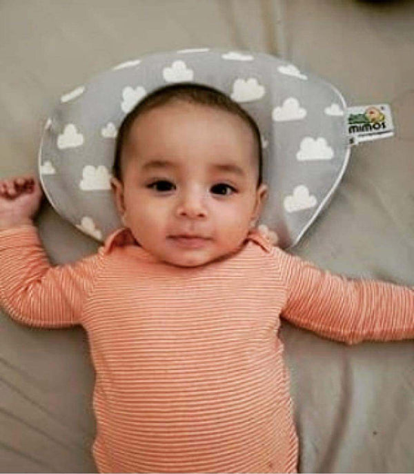 Cute baby on Mimos Grey Cloud Pillow